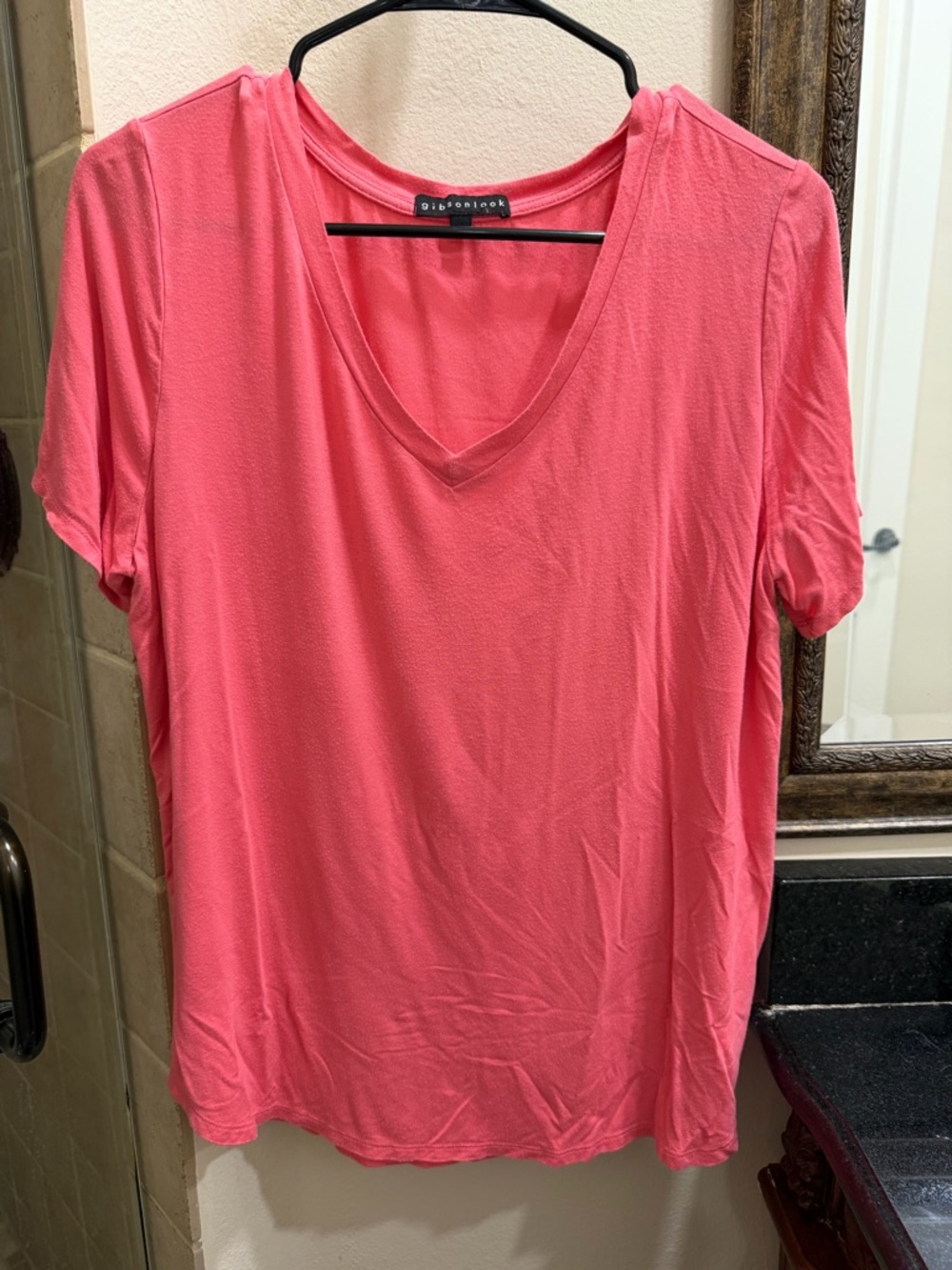 Gibsonlook Coral V-Neck Short Sleeve Tee